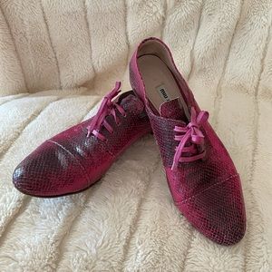 Miu Miu Women Leather Oxford shoes Size 9